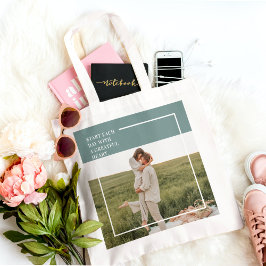 Modernes Foto Grüne Familie Liebliches Geschenk Tragetasche