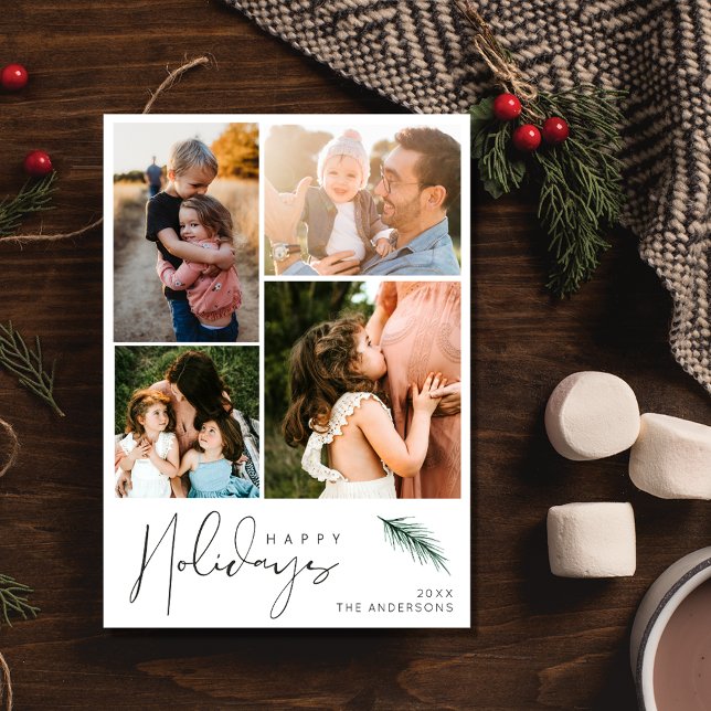 Modernes Foto - Happy Holidays Weihnachten (Modern Family Photo Happy Holidays Christmas Holiday Card)