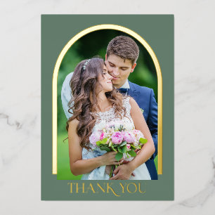 Modernes Foto Hochzeit dank Gold Foil in Folieneinladung