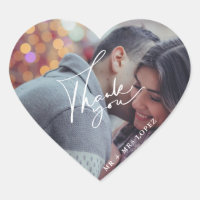 Modernes Foto Hochzeit Danke Ihnen für Sticker
