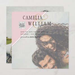 Modernes FOTO Hochzeit Einladung QR CODE UAWG Blus