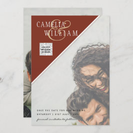 Modernes FOTO Hochzeit Einladung QR CODE UAWG Cinn