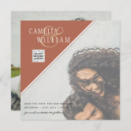 Modernes FOTO Hochzeit Einladung QR CODE UAWG Cinn