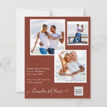 Modernes FOTO Hochzeit Einladung QR CODE UAWG Cinn