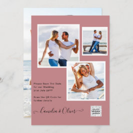 Modernes FOTO Hochzeit Einladung QR CODE UAWG Dust