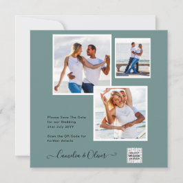 Modernes FOTO Hochzeit Einladung QR CODE UAwg Gree