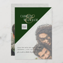 Modernes FOTO Hochzeit Einladung QR CODE UAwg Gree