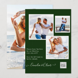 Modernes FOTO Hochzeit Einladung QR CODE UAwg Gree