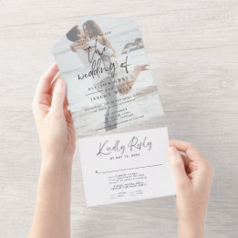 Modernes Foto Hochzeit in einer Einladung