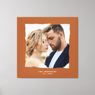 Modernes Foto Hochzeit personalisierten. in Leinwanddruck