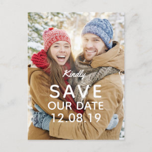 Modernes Foto Hochzeit rettet das Datum Ankündigungspostkarte
