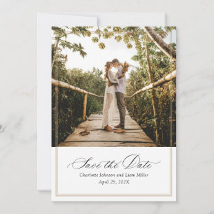 Modernes Foto Hochzeit rettet das Datum Einladung