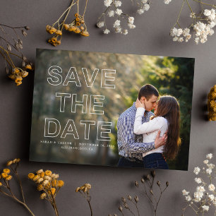 Modernes Foto Hochzeit rettet das Datum Save The Date