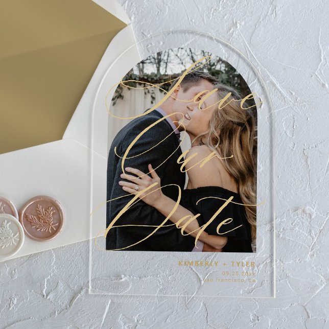 Modernes Foto - Hochzeit Save the Date Acryleinladungen (Von Creator hochgeladen)