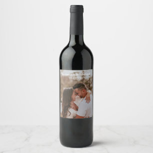 Modernes Foto Hochzeit Verlobung Geschenk Gefallen Weinetikett