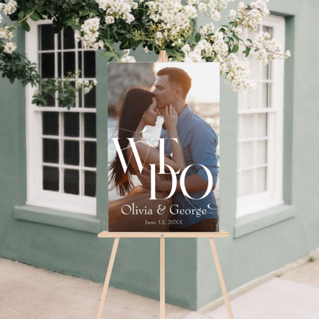 Modernes Foto Hochzeit Wir machen ein Akryllisches Acrylschild (Modern Photo Wedding We Do Acrylic Welcome Sign)