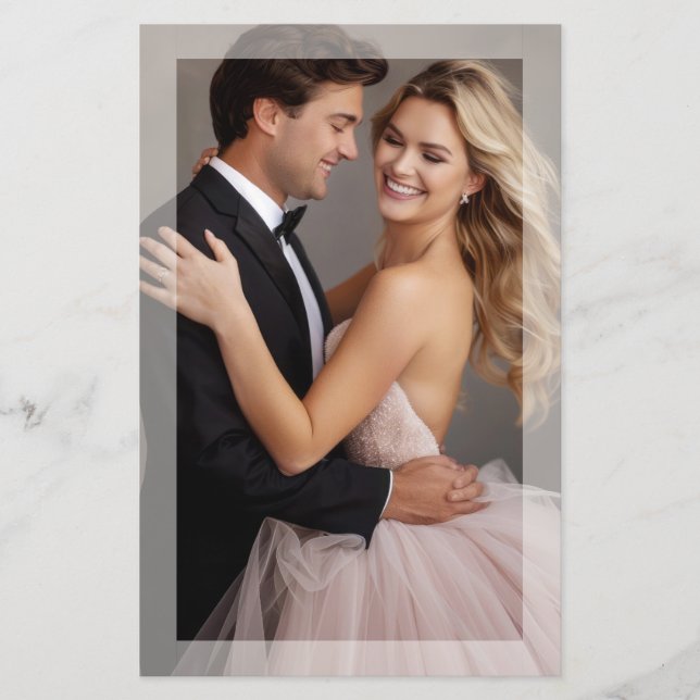 Modernes Foto Hochzeitsmenü (Vorderseite)