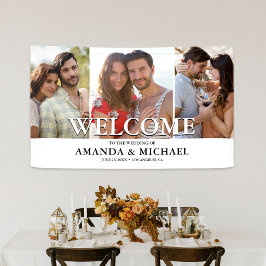 Modernes Foto Hochzeitswillkommen Banner