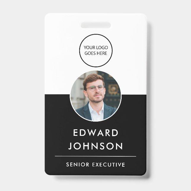 Modernes Foto ID Barcode Card Mitarbeiter Ausweis (Vorderseite)