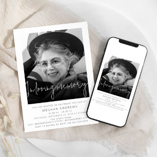 Modernes Foto in der Erinnerung Einladung