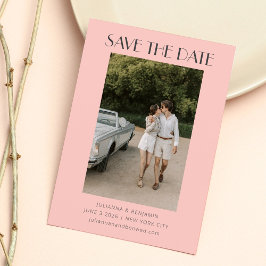 Modernes Foto in Rosa und Grau Art Déco Hochzeit Save The Date