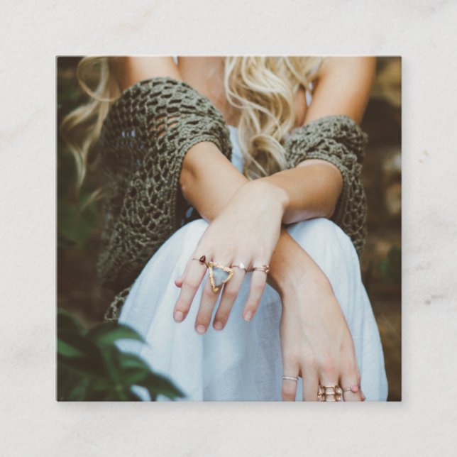 Modernes Foto in Schwarzweiß Quadratische Visitenkarte (Vorderseite)