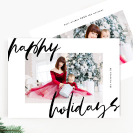 modernes Foto in Weiß und Schwarz Feiertagskarte