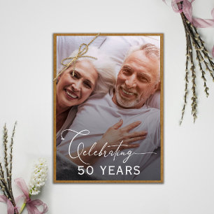 Modernes Foto Kalligrafie 50. Hochzeitstag Einladung