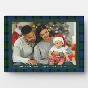 Modernes Foto Kariertes Weihnachtsfest Foto Tartan Fotoplatte