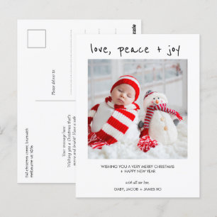 Modernes Foto Liebe Frieden Weihnachten Postkarte