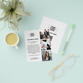 Modernes Foto-Logo QR Weißes Unternehmen Flyer