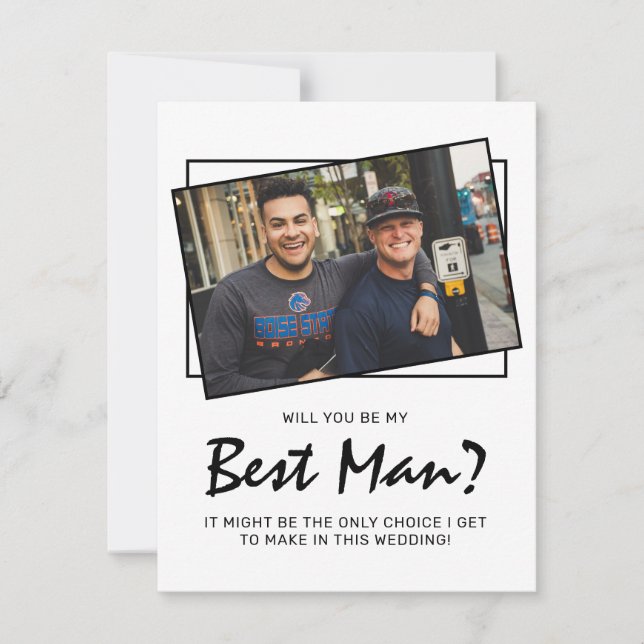 Modernes Foto lustig wirst du mein Trauzeuge sein? (Vorderseite)