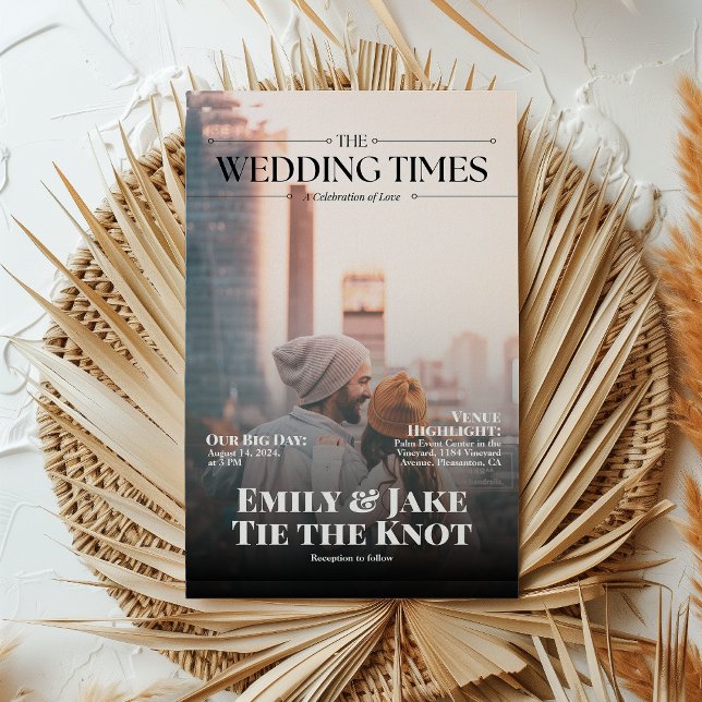 Modernes Foto Magazine deckt QR-Code ab Einladung (Von Creator hochgeladen)