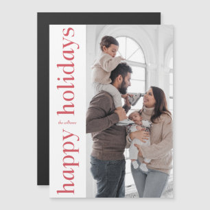 Modernes Foto Magnet für Side Red Type Happy Holid