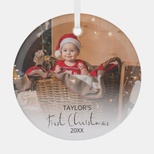 Modernes Foto mein erstes Weihnachtsglas Ornament Aus Glas