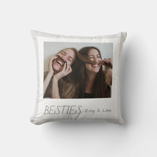 Modernes Foto Minimalistisch Best Friends BESTE FR Kissen (Vorderseite)