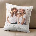 Modernes Foto Minimalistisch Best Friends BESTE FR Kissen<br><div class="desc">Design setzt sich aus lustiger und spielerischer Typografie mit Sans Serif und Serif Schriftart zusammen. Fügen Sie ein benutzerdefiniertes Foto hinzu.</div>