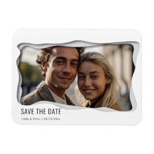 Modernes Foto Minimalistische Hochzeit retten das Magnet