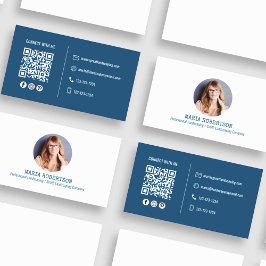 Modernes Foto Minimalistischer QR-Code Soziale Med Visitenkarte