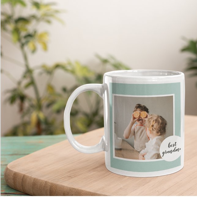 Modernes Foto Minze Liebliches Grandma Geschenk Kaffeetasse (Von Creator hochgeladen)