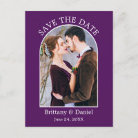 Modernes Foto mit Arkaden Save the Date Lila