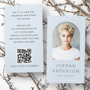 Modernes Foto mit dünner Grenze QR-Code leuchtet b Visitenkarte