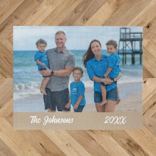 Modernes Foto mit einfacher Strandfamilie Jigsaw P Puzzle