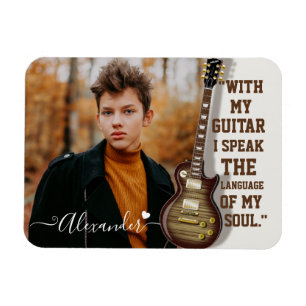 Modernes Foto mit elegantem White Electric Guitar Magnet