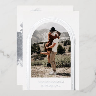 Modernes Foto mit gebürstetem Rahmen Weihnachten Folien Feiertagskarte