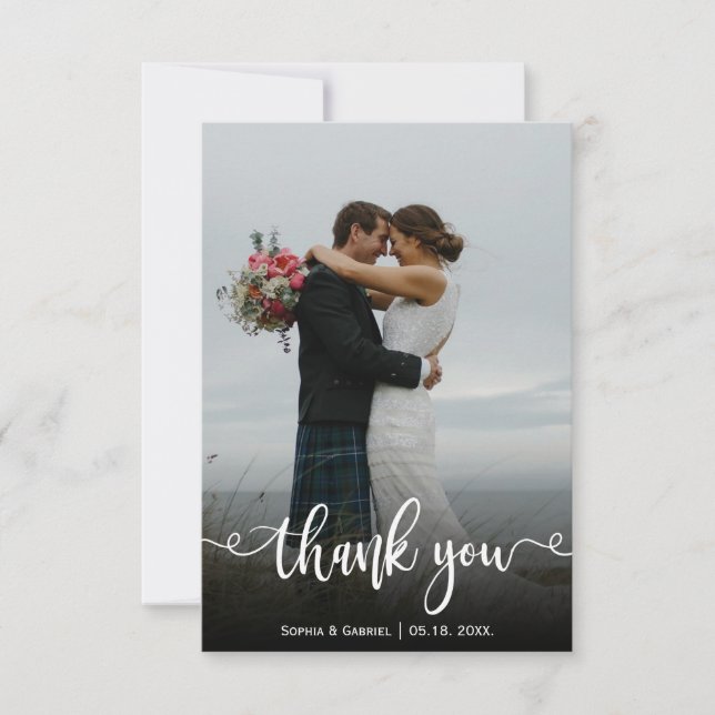 Modernes Foto mit Handschrift Dankeschön-Karte Dankeskarte (Vorderseite)