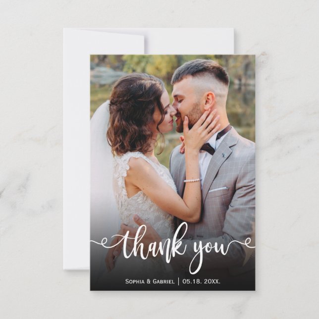 Modernes Foto mit Handschrift Dankeschön-Karte Dankeskarte (Vorderseite)