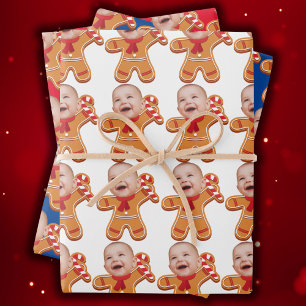 Modernes Foto mit individueller Oberfläche Gingerb Geschenkpapier Set
