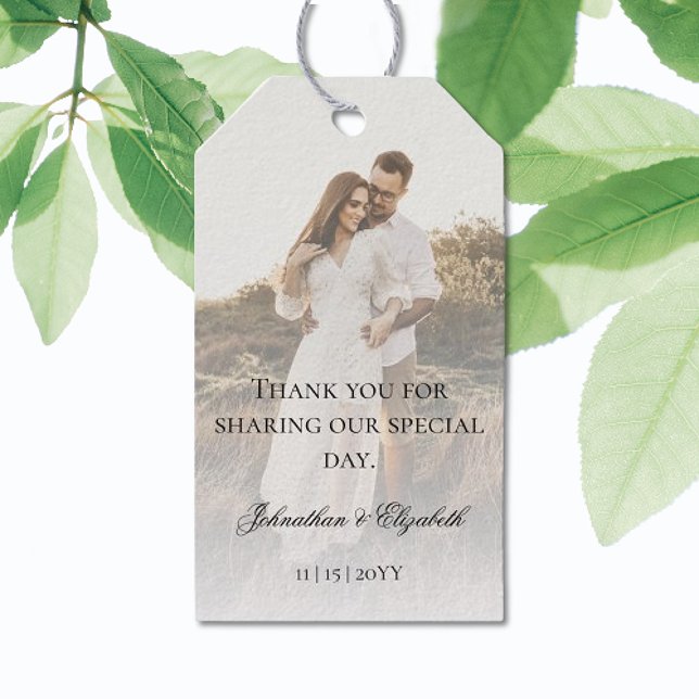 Modernes Foto mit Overlay-Hochzeit Geschenkanhänger (Von Creator hochgeladen)