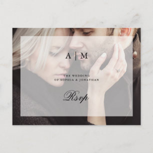 Modernes Foto mit Overlay   Hochzeitsrottkarte Postkarte